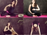 Soha Ali Khan performs yoga asanas with her baby bump