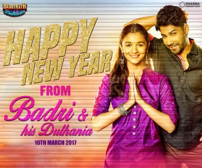 Varun,Alia wish fans on new year as Badri and his dulhaniya