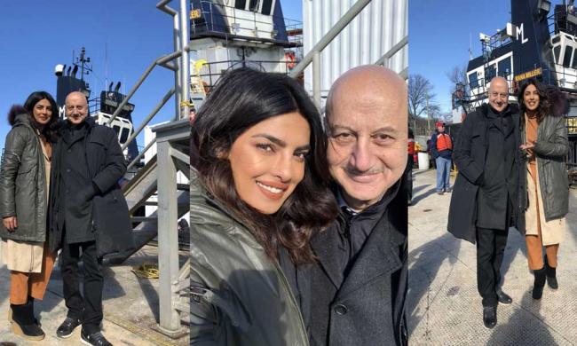 Anupam Kher visits Quantico set, meets Priyanka Chopra