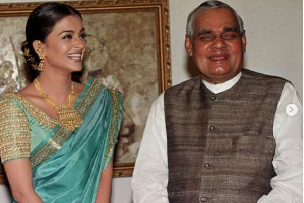 Aishwarya Rai Bachchan shares old image with Atal Bihari Vajpayee on Instagram