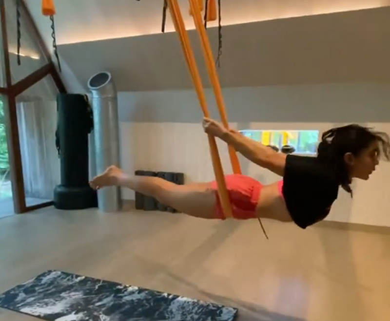 Sara Ali Khan performs aerial yoga even during Maldives vacation, shares video on Instagram