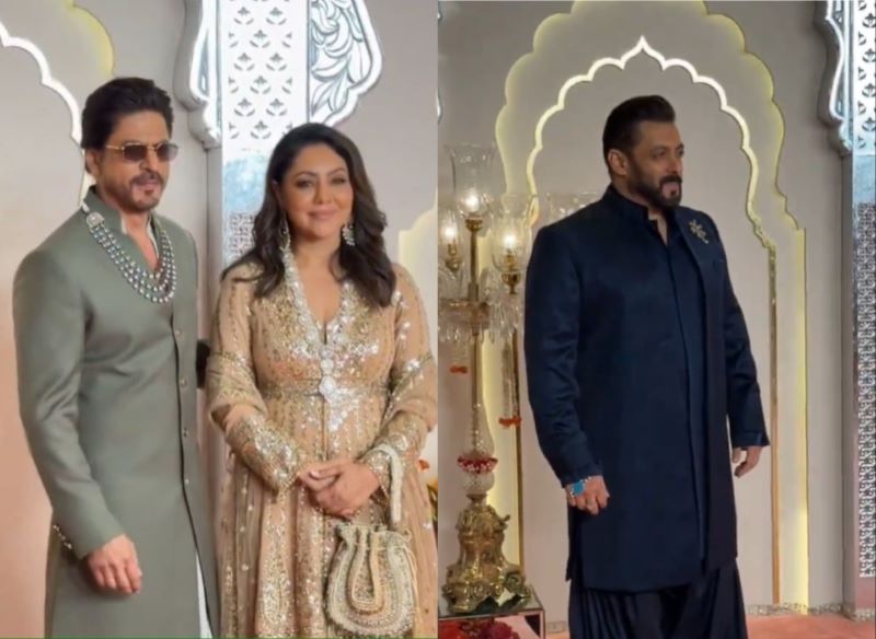 SRK, Gauri and Salman Khan make grand entry at Anant Ambani-Radhika Merchant's wedding