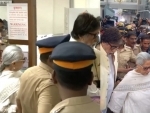 Amitabh and Jaya Bachchan walk out hand-in-hand after casting their votes in Lok Sabha polls
