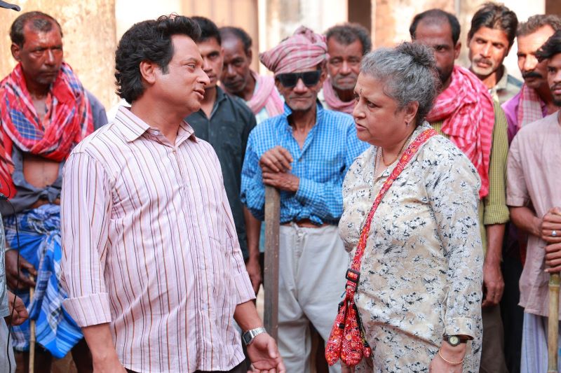 Nandita Roy-Shiboprosad Mukherjee during Bohurupi shooting | Photo courtesy: Windows Production