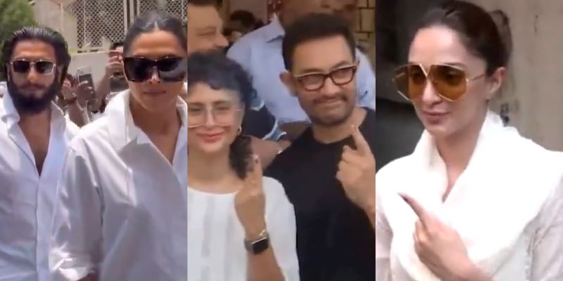 Lok Sabha polls: Aamir Khan-Kiran Rao, Saif-Kareena, Ranveer-Deepika, Kiara Advani cast their votes