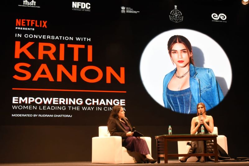 Kriti Sanon speaks during a panel discussion at IFFI in Goa | Photo courtesy: PIB 