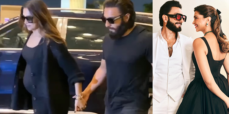 Ranveer Singh refuses to let go of pregnant Deepika Padukone's hand as star couple jet out of Mumbai