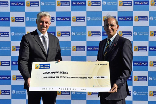 CSA receives US$475,000 for finishing as the No 1 Test side 