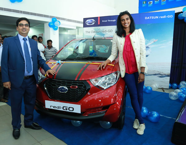 P.V. Sindhu receives Datsun redi-GO SPORT for her achievements at summer games in Rio