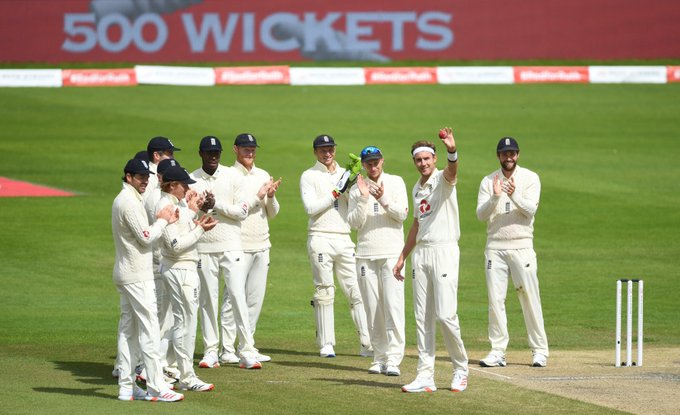 Broad takes his 500 wickets in Test as England easing towards series win against Windies 