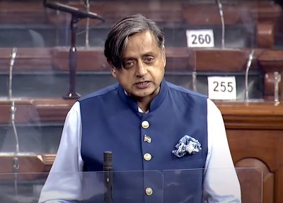 Shashi Tharoor addresses Lok Sabha