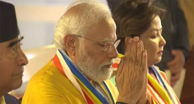 PM Modi visits Mayadevi temple in Lumbini, offers prayers