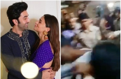 Ruckus outside Ujjain temple ahead of Ranbir Kapoor, Alia Bhatt's visit