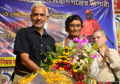 Mountaineer Piyali Basak who climbed Mount Everest without supplemental oxygen felicitated