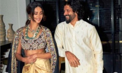 Shibani Dandekar, Farhan Akhtar dazzle in their attires from Diwali festivities. Check out