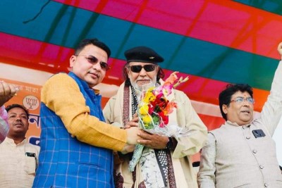 Mithun Chakraborty attends BJP meeting in Bengal's Purulia