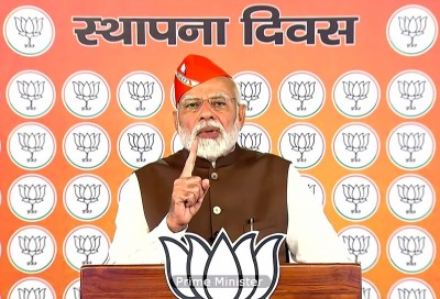 Narendra Modi addresses on foundation day of BJP