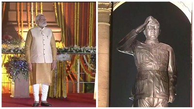 PM Modi unveils Netaji statue at Kartavya Path