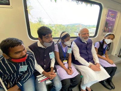 PM Modi buys ticket for inaugural ride in Pune metro