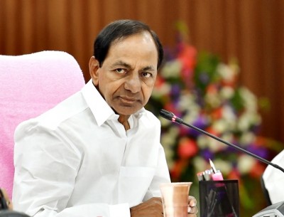 Telangana CM K Chandrashekar Rao addresses press conference in Hyderabad