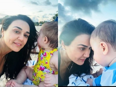 Preity Zinta celebrates her twins Gia and Jai's first birthday. See pics