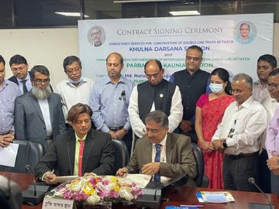 India,Bangladesh sign consultancy contracts for Khulna-Darsana and Parbatipur-Kaunia rail projects