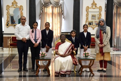 Droupadi Murmu observes Children's Day with students in Delhi