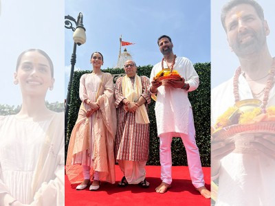 Akshay Kumar and Manushi Chhillar pay tribute to Samrat Prithviraj at Somnath Temple!