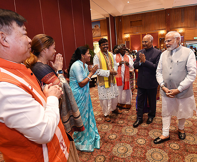 PM Modi hosts dinner for outgoing President Ram Nath Kovind