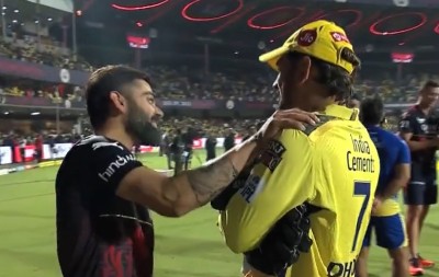 Virat Kohli, MS Dhoni post IPL match chat video goes viral