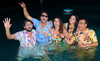 Team Abar Bibaho Obhijaan makes splash in water launching Mon Bajare song