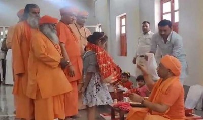 Yogi Adityanath performs 'Kanya Pujan' on Maha Navami in Gorakhpur