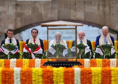 G20 Summit: World leaders pay homage at Mahatma Gandhi's memorial in Delhi's Rajghat