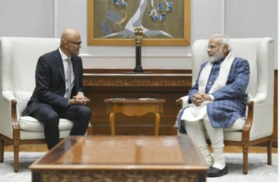 PM Modi meets with Microsoft CEO Satya Nadella in Delhi