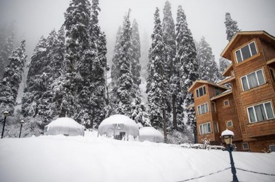 Jammu and Kashmir: Tourists enjoying India's first glass igloo in Gulmarg