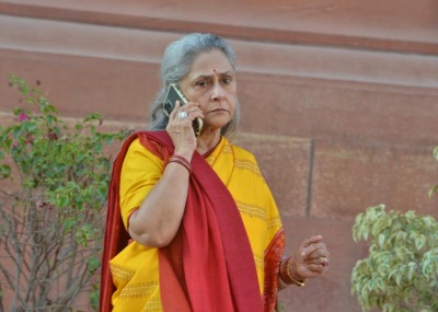 Jaya Bachchan at Parliament during Budget Session