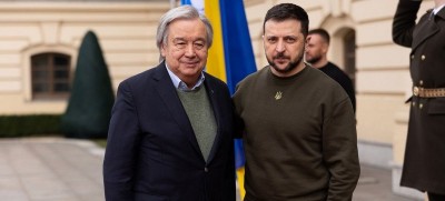 In Ukraine, Guterres pledges to keep seeking ‘solutions and a just peace’