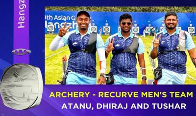 Asian Games Archery:  Indian men's recurve team wins silver medal, women bronze