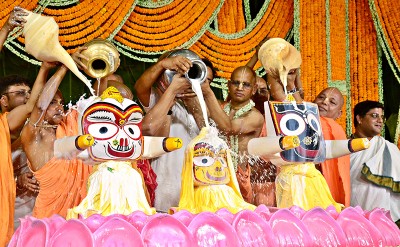 Jagannath snan yatra at ISKCON in Kolkata