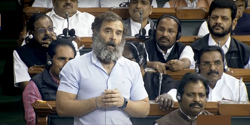 Rahul Gandhi addressing Lok Sabha during Parliament's Budget Session