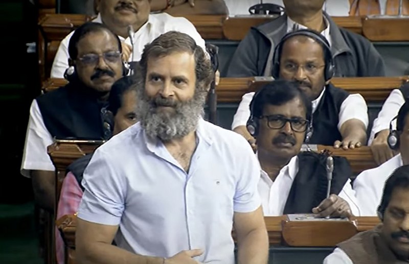 Rahul Gandhi addressing Lok Sabha during Parliament's Budget Session