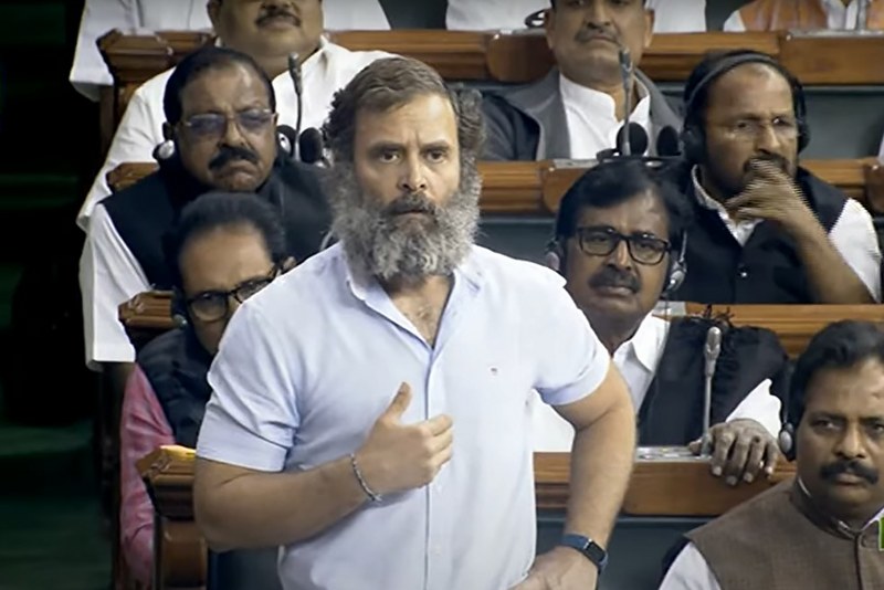 Rahul Gandhi addressing Lok Sabha during Parliament's Budget Session