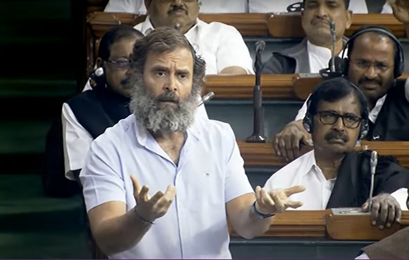 Rahul Gandhi addressing Lok Sabha during Parliament's Budget Session