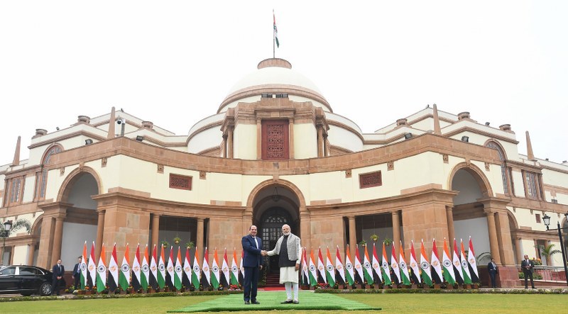 PM Modi welcomes R-day chief guest President of Egypt Abdel Fattah El-Sisi in Delhi