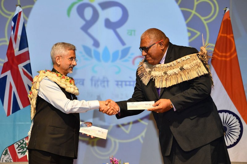 S Jaishankar with Fiji President Wiliame Katonivere in Nandi