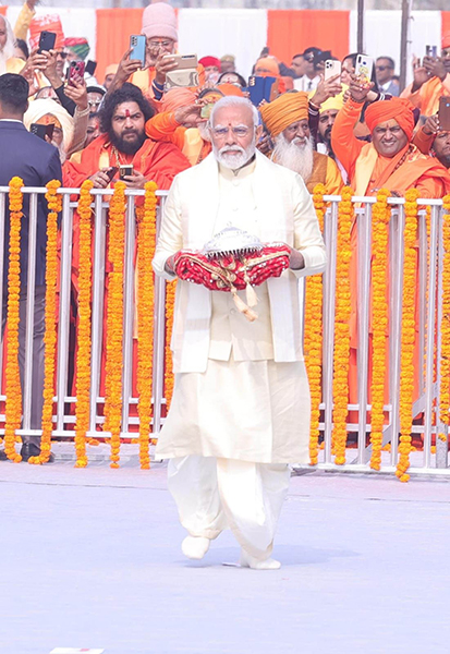 PM Modi reaches Ayodhya to launch Ram Temple