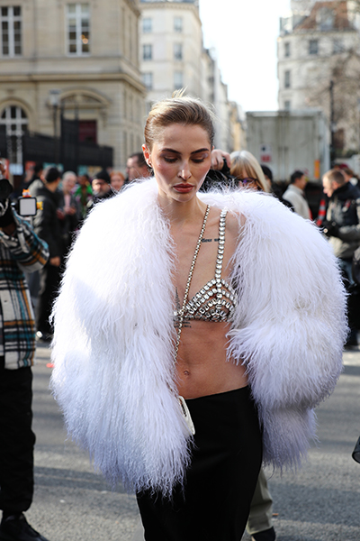 Courreges showcases Fall 2024 (street style) at Paris Fashion Week