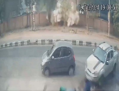 Delhi: CCTV footage shows the exact moment when an explosion ripped through the wall of a Rohini school