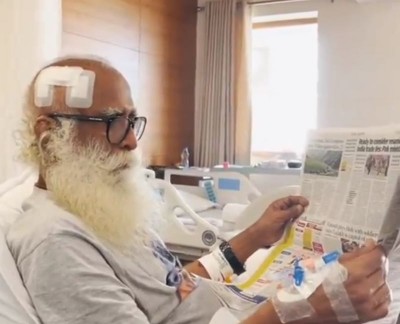 Sadhguru shares health update after brain surgery, new video shows him reading newspaper in hospital