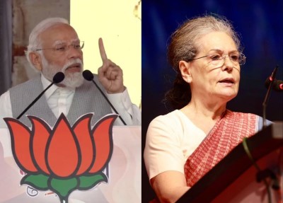 Modi accuses Sonia Gandhi of 'appeasement politics', latter returns jibe saying BJP promotes 'hatred'